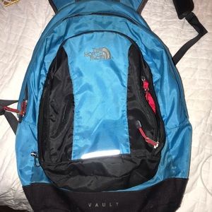 Blue north face backpack